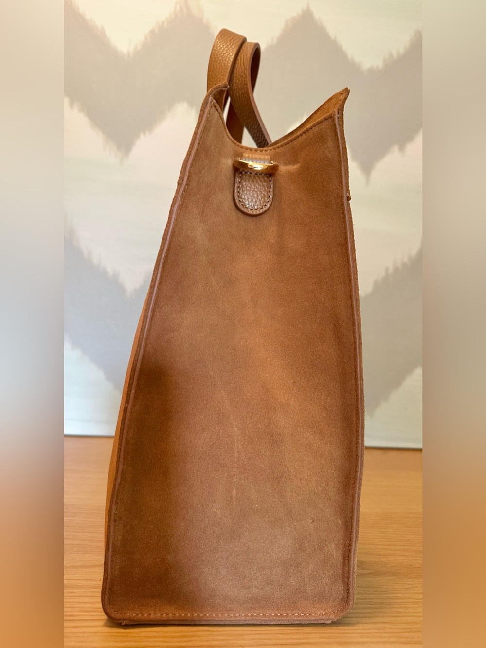 Mark & Graham Large Essential Suede Tote Bag, Chestnut - Picture 8 of 9